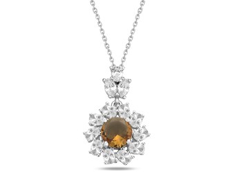 Collana con sultanina turca: argento 925, pietra preziosa che cambia colore, collana con zirconi