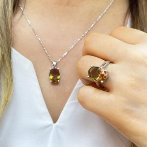 Sultanite Silver Jewelry Set, 925 Sterling Silver Set, Turkish Diaspore, Sultanite Earring Necklace, Pendant Ring Set, Color Changing Gem