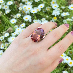 925K Oval Sultanite Diapore Stone Silver Ring, Sultanite Stone Changes Color with the Change of Daylight, Turkish Handcrafted Women Ring