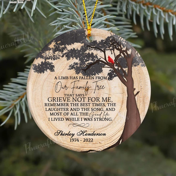 Memorial Christmas Ornaments, A Limb Has Fallen Loss Of Father Mother, Loss Of Brother Xmas Gift, Loss Of Loved One Remembrance Gifts