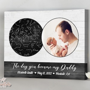 Personalized First Fathers Day Gift Wall Art | Dear Daddy Gift From Baby Wall Art | Custom Photo Canvas | Happy First Father's Day Gift 2024