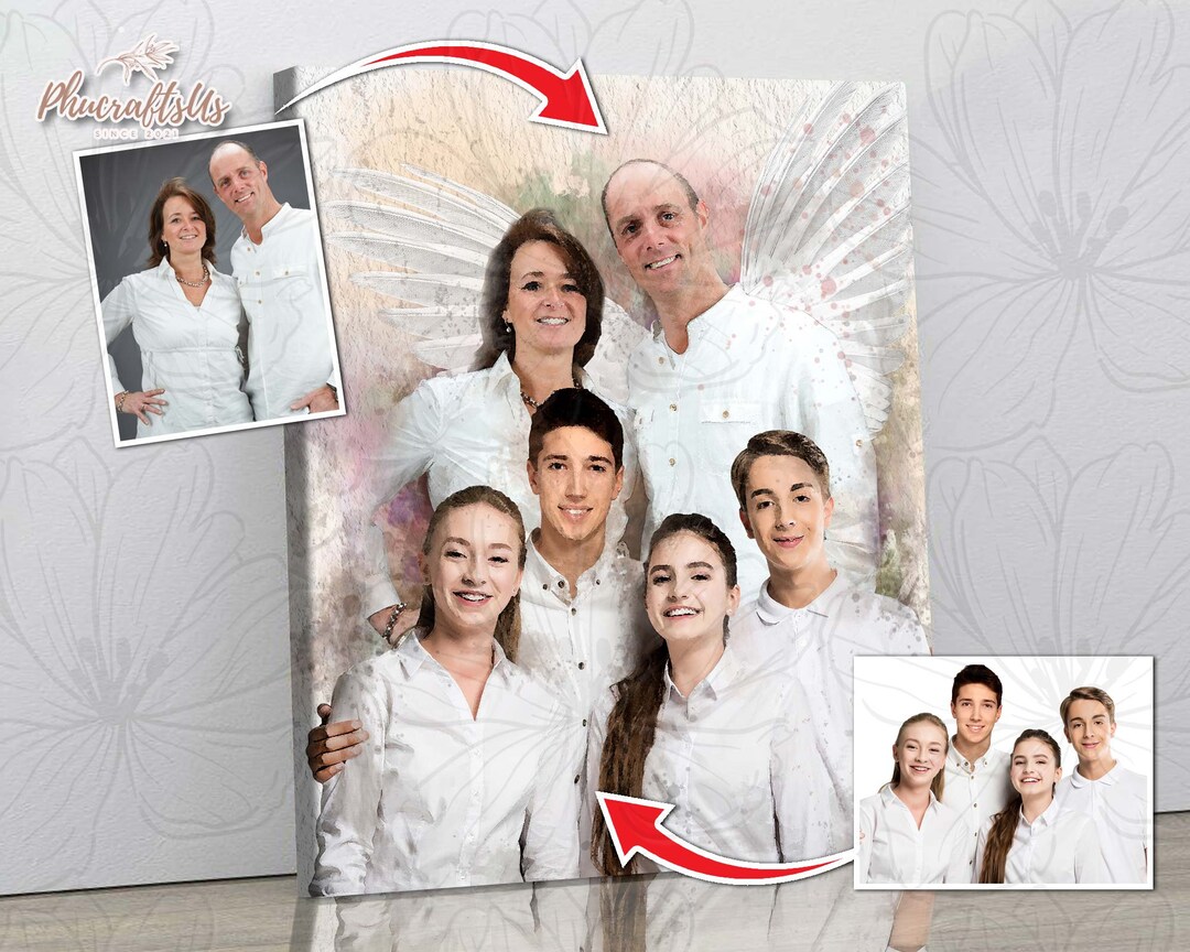 Combine Photo Into One for Loss of Dad, Merge Watercolor Picture