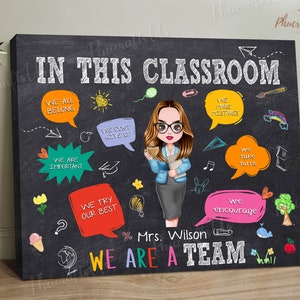 In This Classroom We Are A Team Teacher Gift, Custom Teacher Poster ...