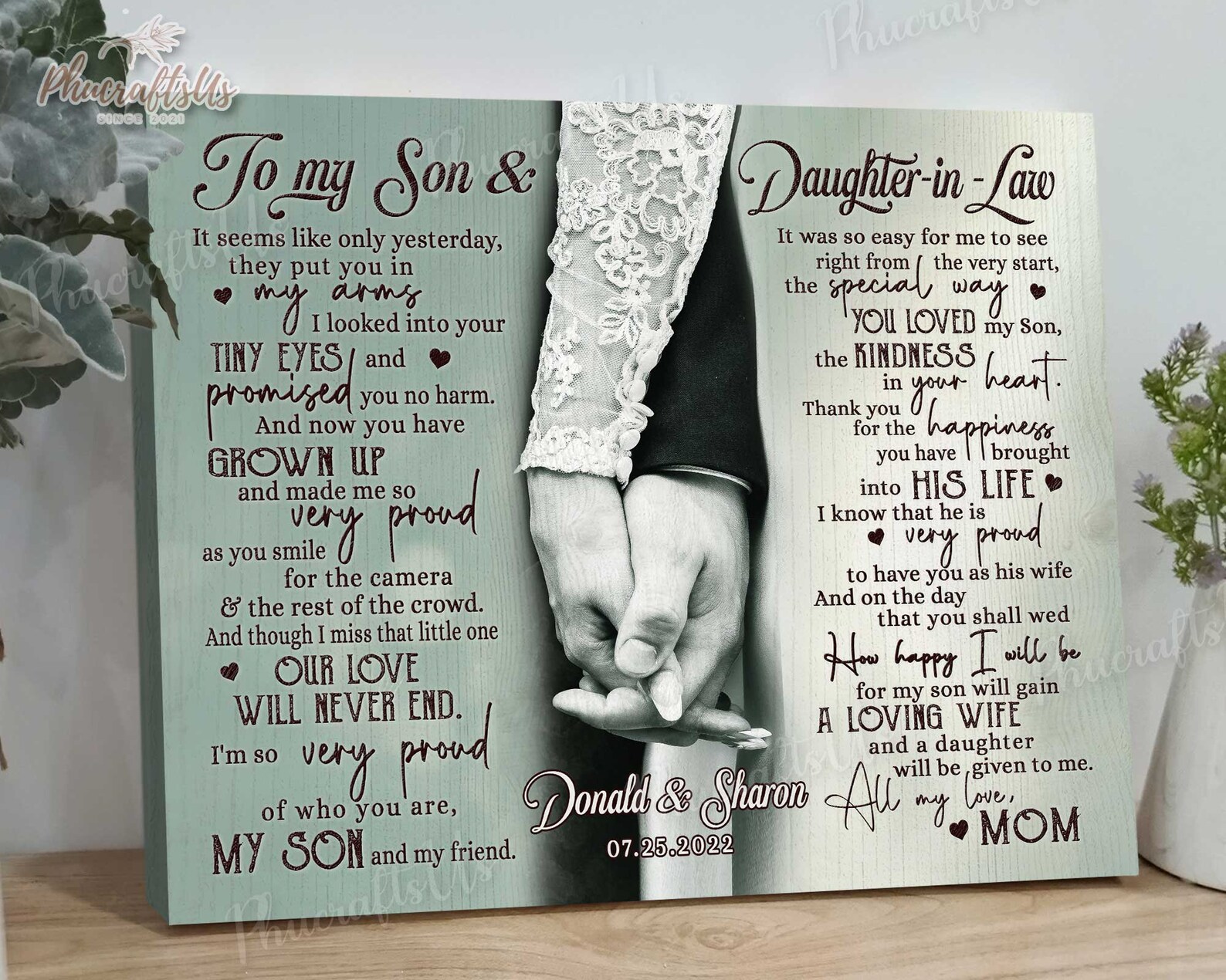 Wedding Gifts for Son and Daughter in Law Personalized Son - Etsy