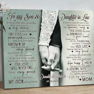 Wedding Gifts For Son And Daughter In Law, Personalized Son Wedding Gift From Mother Of The Groom, Gift For Son On His Wedding Day