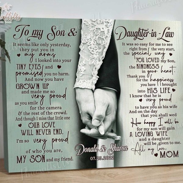 Wedding Gifts For Son And Daughter In Law, Personalized Son Wedding Gift From Mother Of The Groom, Gift For Son On His Wedding Day