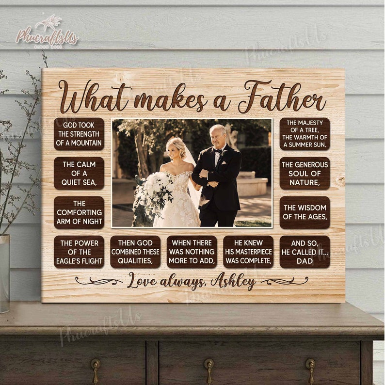 Fathers Day Gifts From Daughter, Dad Gift From Wife For Husband, Custom Photo Portrait Dad Birthday Gifts From Kids, Son, Baby image 6