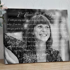 Loss Of Mom I Never Left You Memorial Canvas Gift, Loss Of Mother Sympathy Gift, In Loving Memory Gifts For Loss Of Loved One Ready To Hang image 2