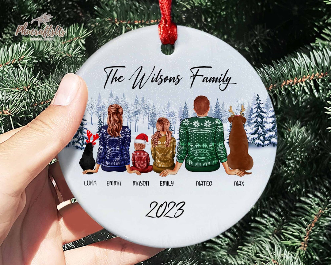 Personalized Family Of 4 Christmas Ornaments 