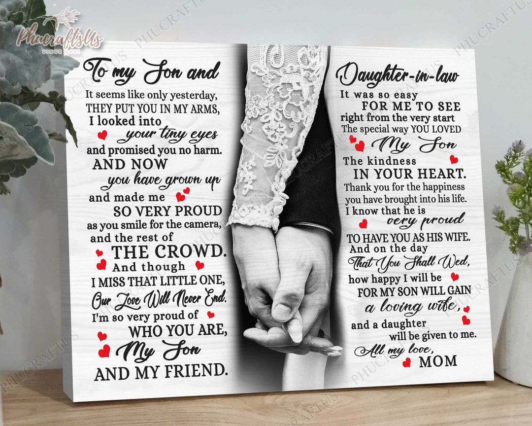 Wedding Gifts for My Son and Daughter in Law, Custom Bridal Shower Gift ...