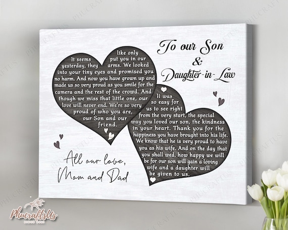Wedding Gift for Son and Daughter-in-law From Parents New - Etsy