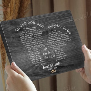 To Our Son and Daughter in Law Wedding Gift, Gift for Bride From ...