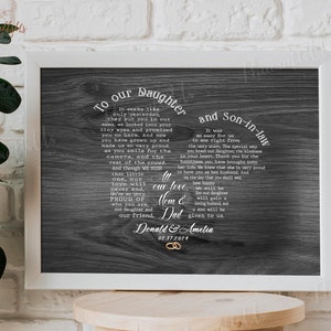 Custom Daughter and Son in Law Wedding Gift, Gift for Daughter on ...