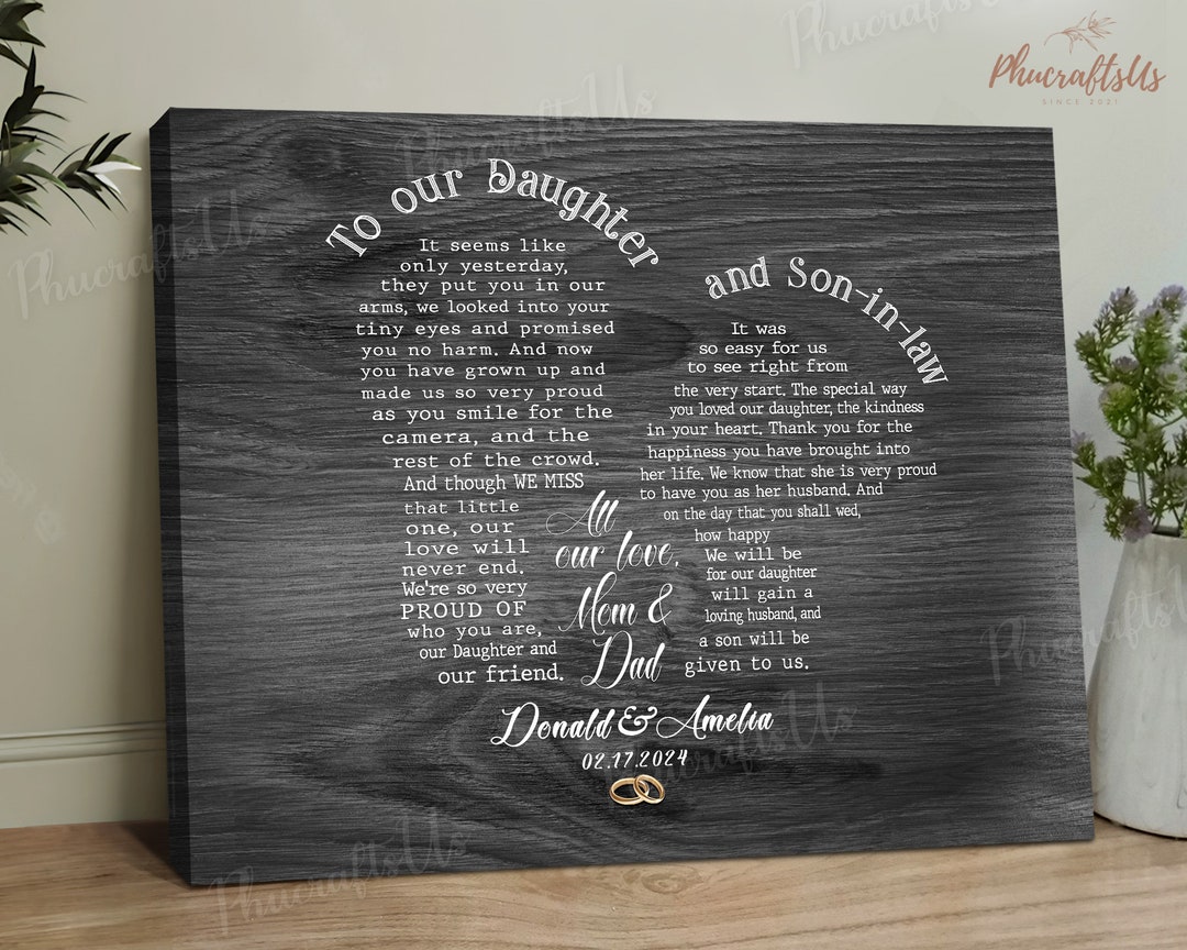 Custom Daughter and Son in Law Wedding Gift, Gift for Daughter on ...