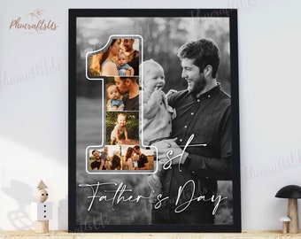 First Fathers Day Gift, Custom Photo Dad And Baby Canvas Wall Art, First Father's Day Personalized Picture Frame, New Dad Gift from Baby