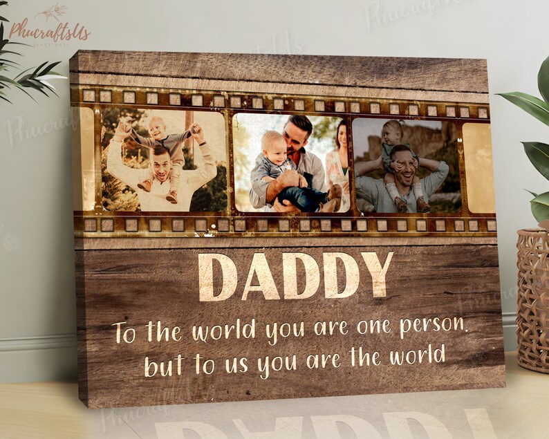 Personalized Gift For Dad From Kids Wall Art Custom Photo Daddy And Baby Wall Art Gift For Dad From Wife Happy Father's Day Gift 2024 image 9