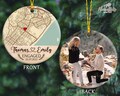Custom Location Engaged Ornament, Photo Ornament Engagement Gift For Newly Engaged Couple, Christmas Ornaments Anniversary Gift For Husband