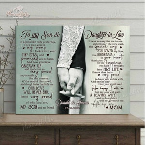 Wedding Gifts For Son And Daughter In Law, Personalized Son Wedding Gift From Mother Of The Groom, Gift For Son On His Wedding Day Unframed Poster