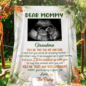 Dear Mommy Personalized Ultrasound Photo Blanket Soon To Be Mom Blanket Expecting Mom Gift Blanket Happy Mother's Day Gift 2024 image 5