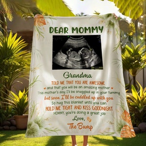 Dear Mommy Personalized Ultrasound Photo Blanket Soon To Be Mom Blanket Expecting Mom Gift Blanket Happy Mother's Day Gift 2024 image 7