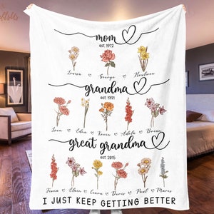 Personalized Great Grandma Blanket | First Mom Then Grandma Now Great ...