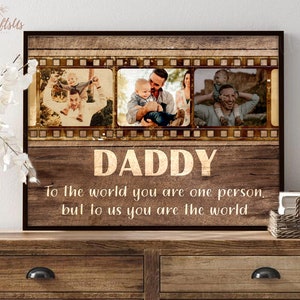 Personalized Gift For Dad From Kids Wall Art | Custom Photo Daddy And Baby Wall Art | Gift For Dad From Wife | Happy Father's Day Gift 2024