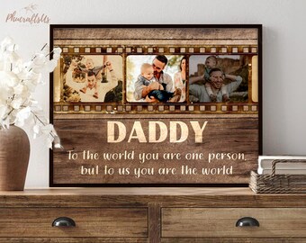 Personalized Gift For Dad From Kids Wall Art | Custom Photo Daddy And Baby Wall Art | Gift For Dad From Wife | Happy Father's Day Gift 2024