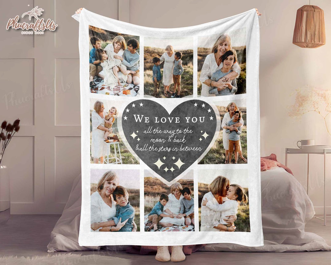 Personalized Custom Photo Blanket Hoodie - Gift Idea For Woman/Grandma/Mother/Daughter/Her