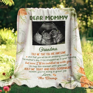 Dear Mommy Personalized Ultrasound Photo Blanket Soon To Be Mom Blanket Expecting Mom Gift Blanket Happy Mother's Day Gift 2024 image 4