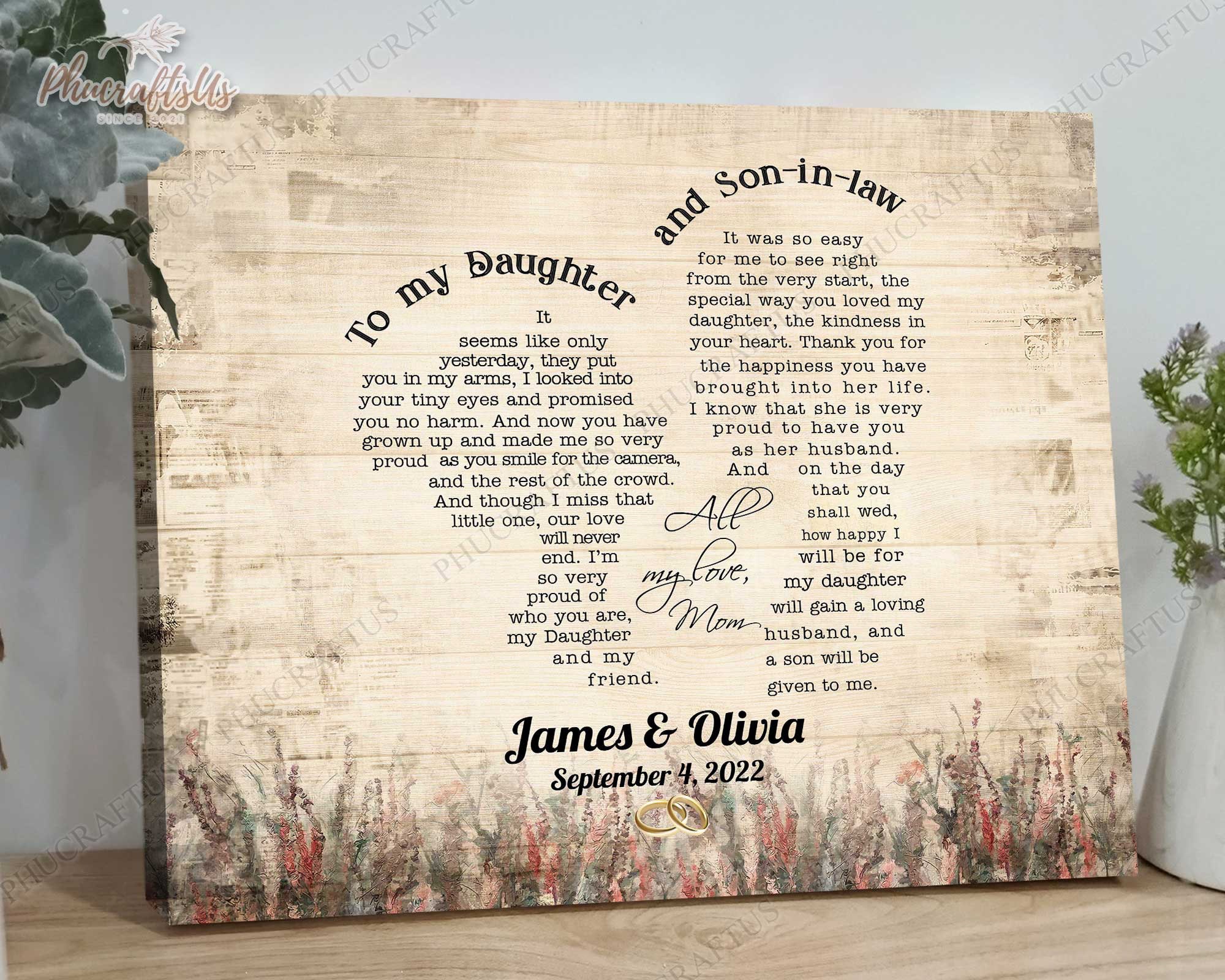 Daughter and Son in Law Wedding Gifts From Mom, Bridal Shower Gift