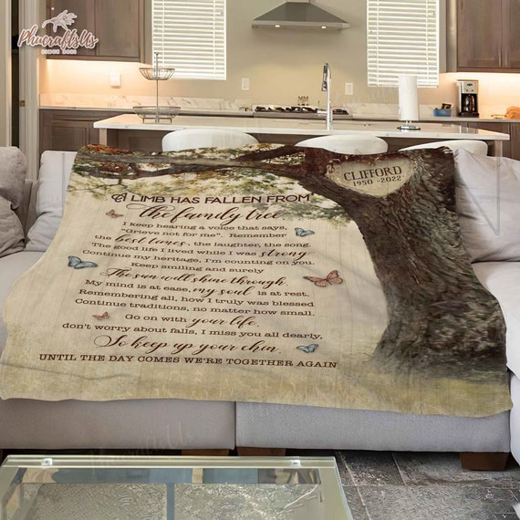 A Fallen Limb Memorial Blanket Loss of Father Gift Custom Family Tree Sympathy Condolence Blanket Gift Loss of Dad Customized Blanket Etsy Canada