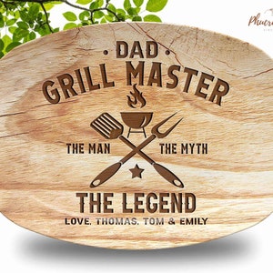 Gifts For Dad From Daughter, Daddy's Grilling Plate Custom Gifts For Dad, Dad Grill Master Plate, Dad Christmas Gift From Son For Grill