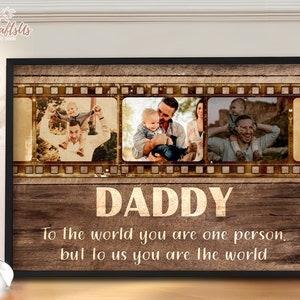 Personalized Gift For Dad From Kids Wall Art Custom Photo Daddy And Baby Wall Art Gift For Dad From Wife Happy Father's Day Gift 2024 image 3