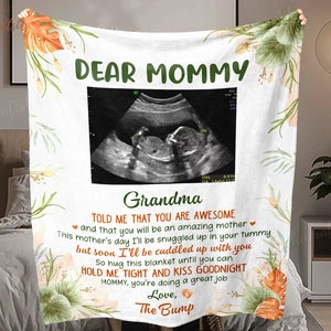 Dear Mommy Personalized Ultrasound Photo Blanket Soon To Be Mom Blanket Expecting Mom Gift Blanket Happy Mother's Day Gift 2024 image 10