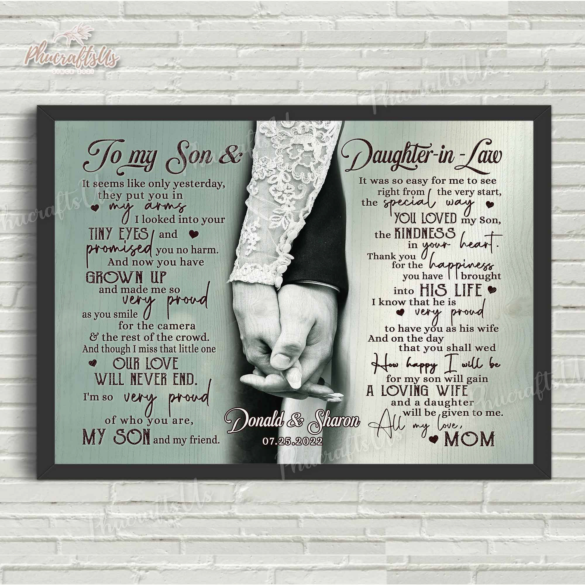 Wedding Gifts for Son and Daughter in Law Personalized Son Etsy
