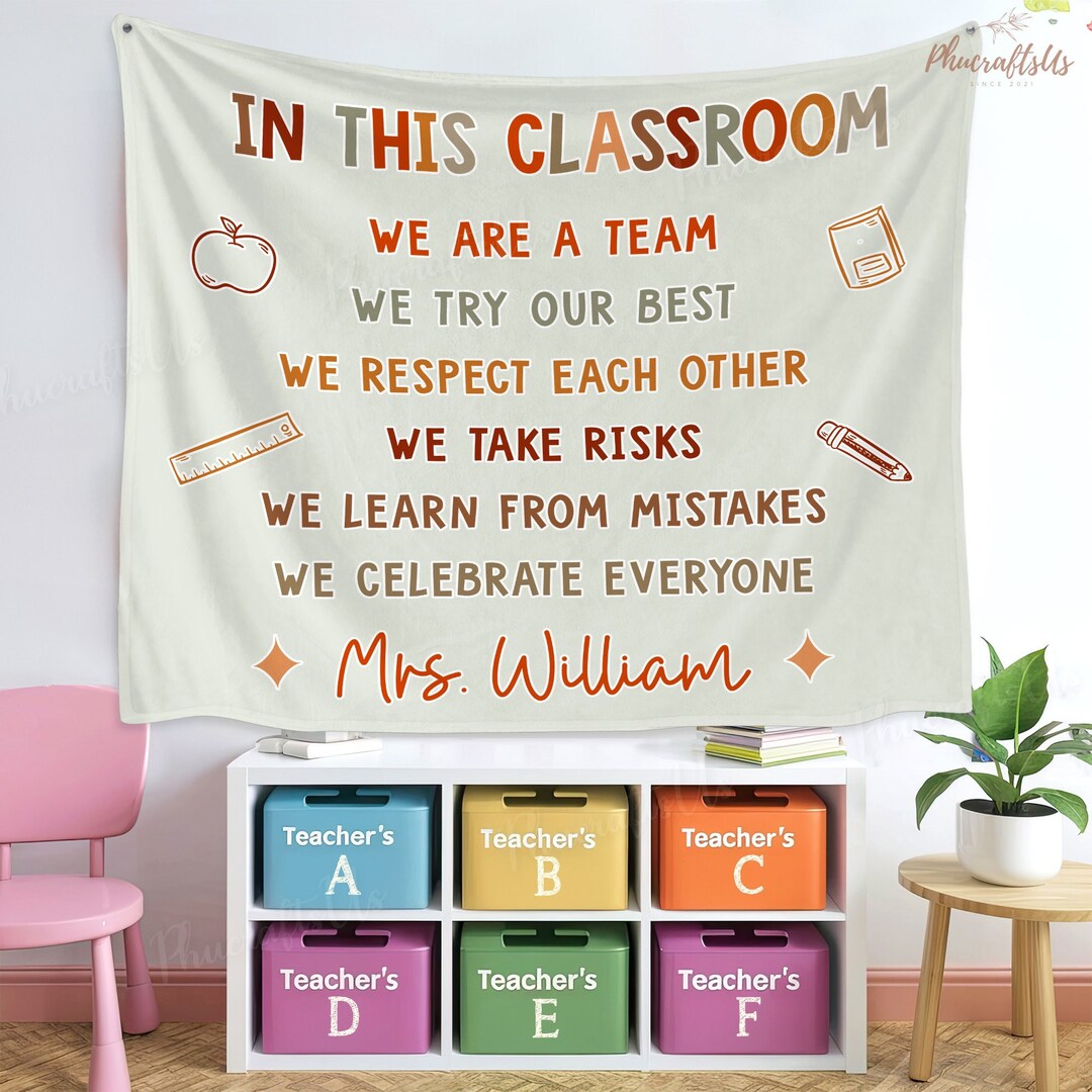 Tapestry Scool Classroom Decor, in This Classroom Tapestry, Custom Classroom Tapestry ...