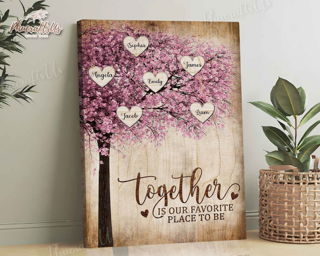 Family Tree Gift Mother's Day Canvas, Personalized Gifts for Family