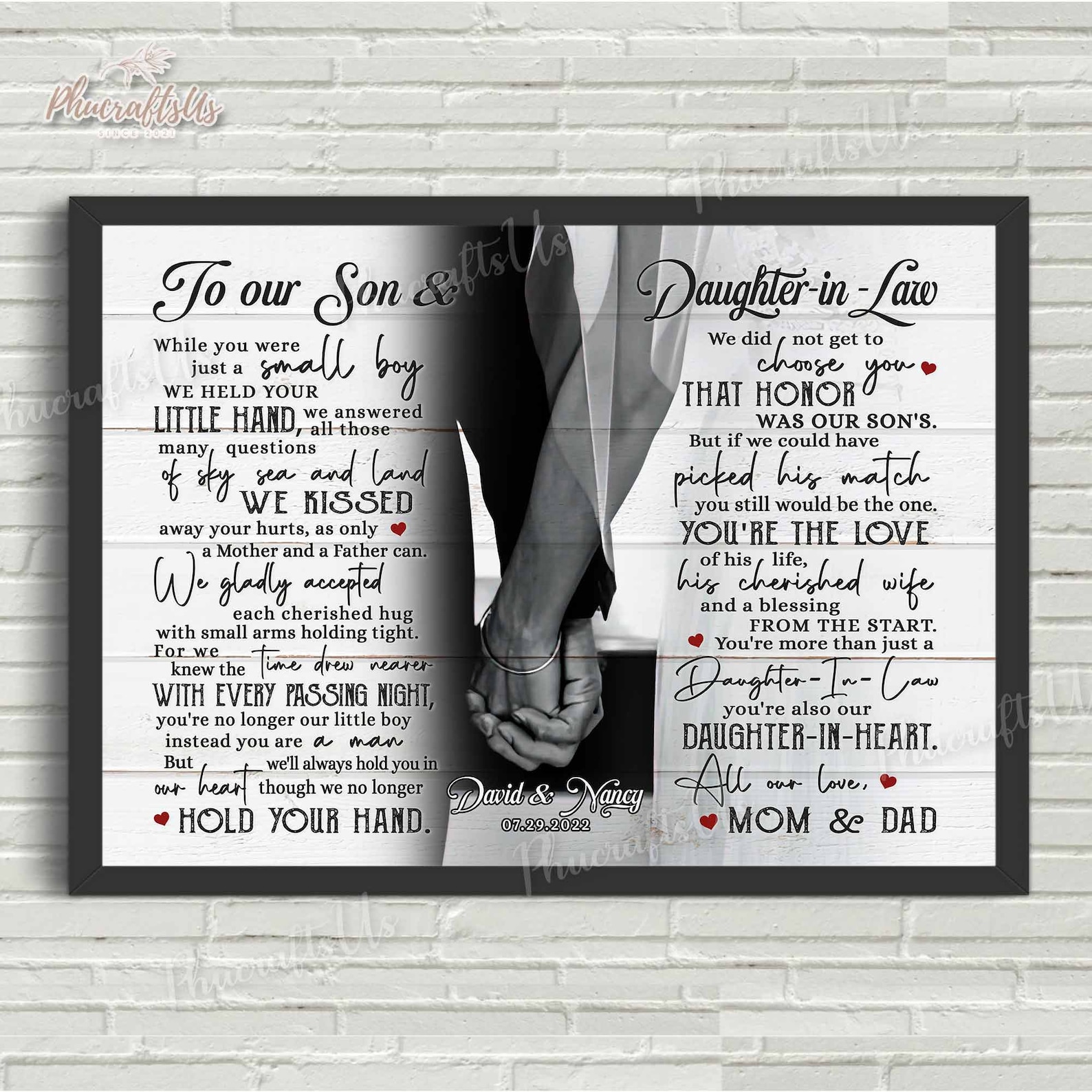 Wedding Anniversary Gifts for Son and Daughter in Law Custom - Etsy