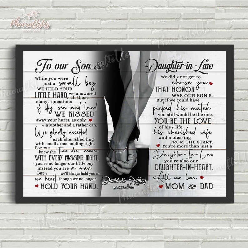 Wedding Anniversary Gifts for Son and Daughter in Law Custom Etsy