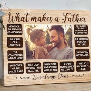 Fathers Day Gifts From Daughter, Dad Gift From Wife For Husband, Custom Photo Portrait Dad Birthday Gifts From Kids, Son, Baby Wrapped Canvas