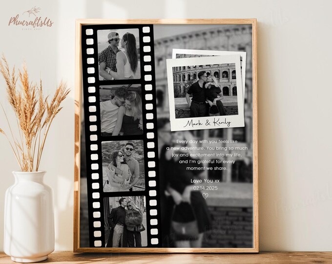 Personalized Photo Collage Print, Valentine Day Gift for Boyfriend ...
