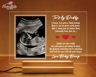 Expecting Dad Gifts, Gift For Dad Acrylic Plaque, Daddy To Be Gift From Bump Pregnancy Announcement, Dad Ultrasound Gift, Daddy Scan Frame