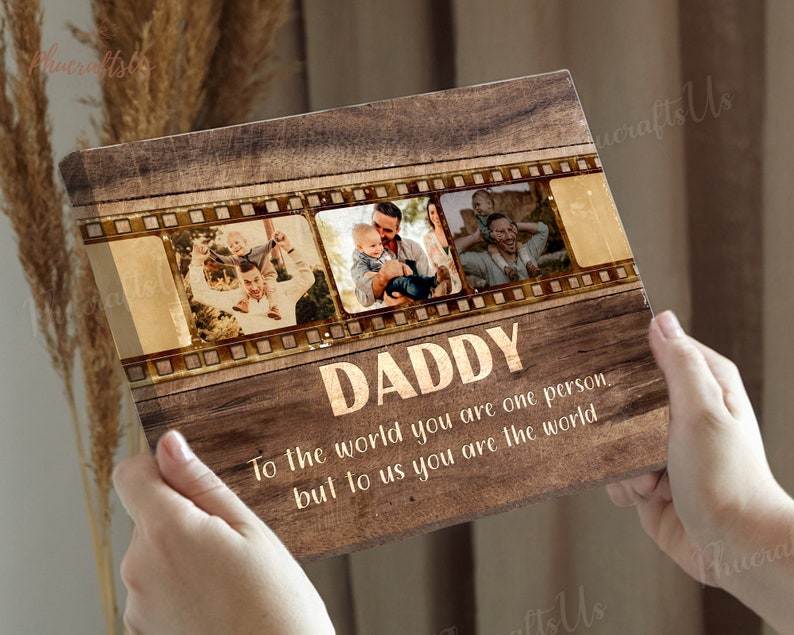 Personalized Gift For Dad From Kids Wall Art Custom Photo Daddy And Baby Wall Art Gift For Dad From Wife Happy Father's Day Gift 2024 image 7