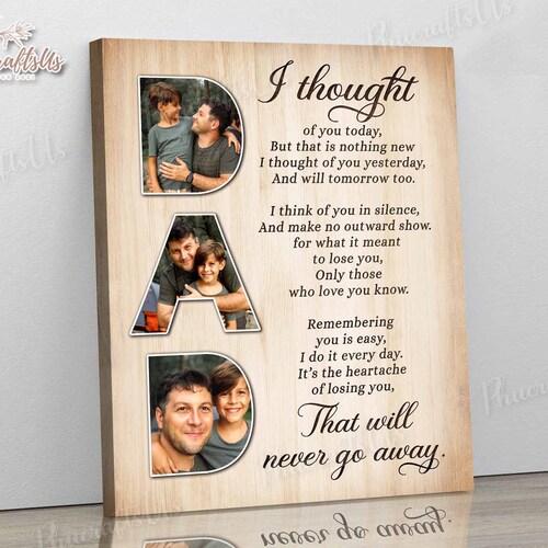 Dad Memorial Picture Frame Loss of Father Gift Father Etsy