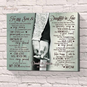Wedding Gifts For Son And Daughter In Law, Personalized Son Wedding Gift From Mother Of The Groom, Gift For Son On His Wedding Day image 3
