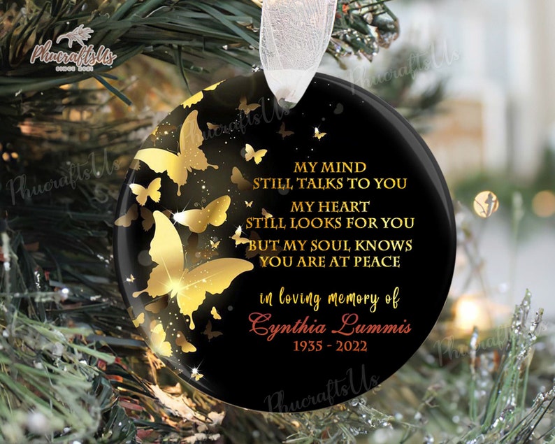 Grief Gift in Memory Ornament Butterflies My Mind Still Etsy