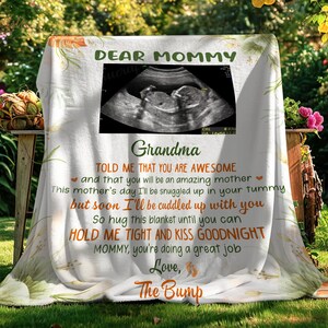 Dear Mommy Personalized Ultrasound Photo Blanket Soon To Be Mom Blanket Expecting Mom Gift Blanket Happy Mother's Day Gift 2024 image 6