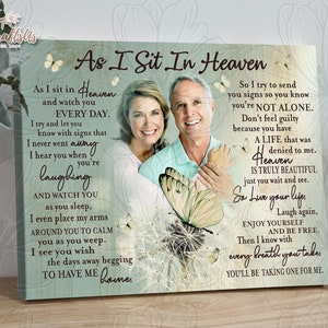 As I Sit In Heaven Memorial Gifts Loss Of Mother, Custom Mom In Heaven Butterfly Sympathy Gift Loss Of Parent, Grief Remembrance Gift