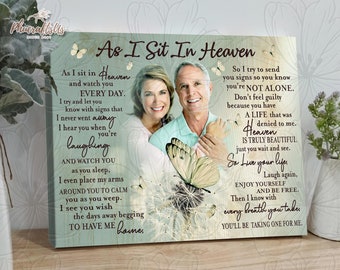 As I Sit In Heaven Memorial Gifts Loss Of Mother, Custom Mom In Heaven Butterfly Sympathy Gift Loss Of Parent, Grief Remembrance Gift