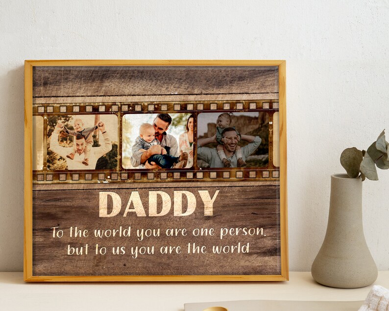 Personalized Gift For Dad From Kids Wall Art Custom Photo Daddy And Baby Wall Art Gift For Dad From Wife Happy Father's Day Gift 2024 image 4